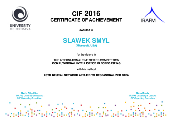Diploma for CIF-2016 winner